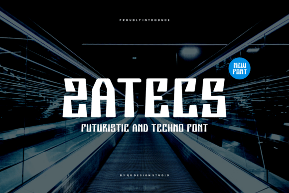 Zatecs – A Futuristic Display Font for Digital Creatives